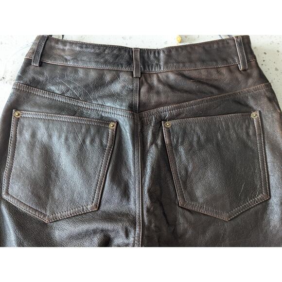 Wilson's Leather Maxima | Vintage Chocolate Brown Leather Pants | Size 6 - Picture 5 of 15
